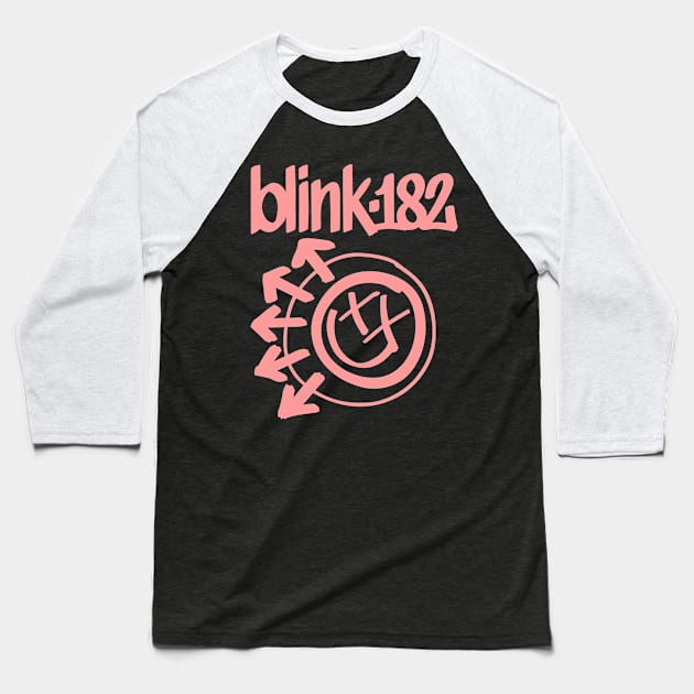 Blink One Hundred Eighty Two Pink Baseball T-Shirt by Mutearah